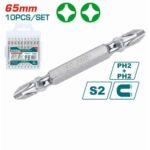 Total Screwdriver bit PH2, 65mm,10pcs/set Double end bits - Image 2