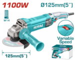 Total Angle grinder 1100W 115mm - Image 2